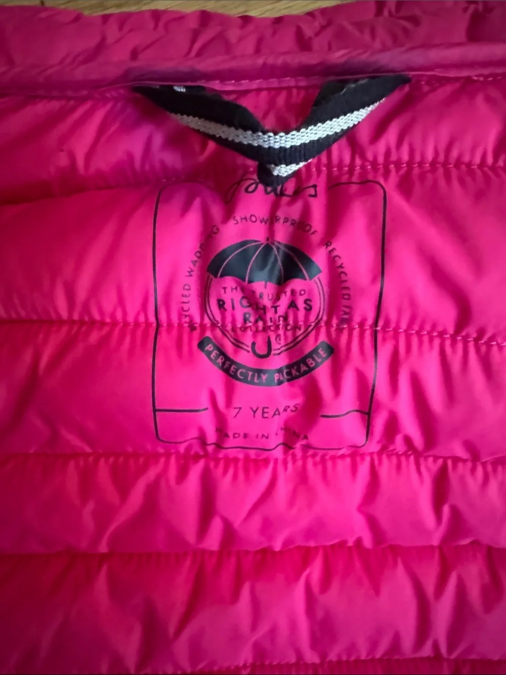 Joules Girls Hot Pink Quilted Puffer Vest